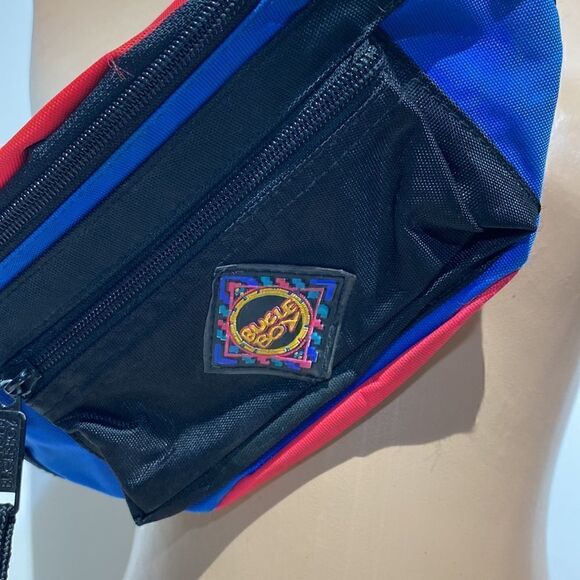 Vintage Y2K Bugle Boy Fan Pack Clip on bag Neon Colors 5 pockets Retro - Picture 2 of 11